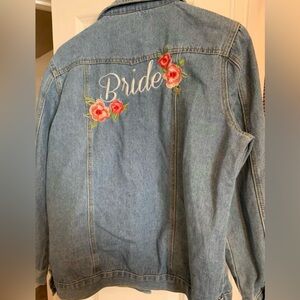 Bride Jean jacket, only wore once, David’s bridal